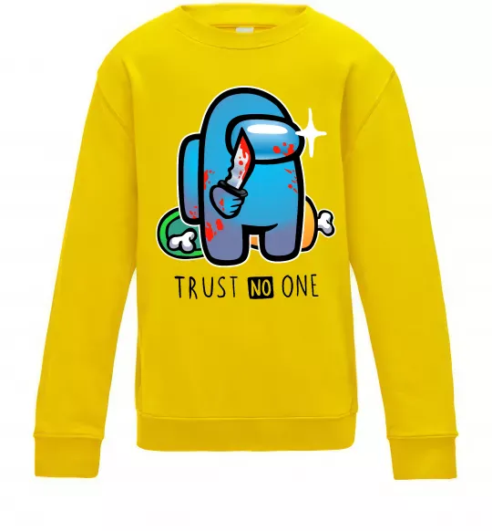 Детский Свитшот Trust no one Солнечно желтый фото