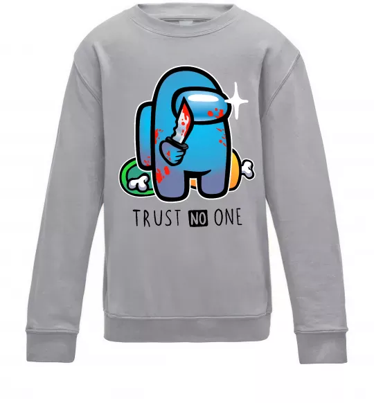 Детский Свитшот Trust no one Серый меланж фото