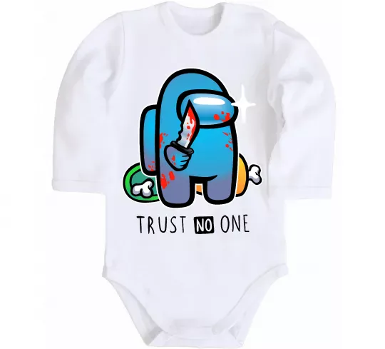 Детский боди Trust no one Белый фото