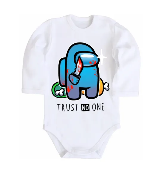 Дитячий бодік Trust no one Білий фото