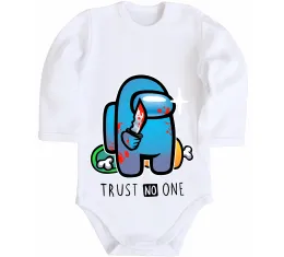 Дитячий бодік Trust no one Білий фото