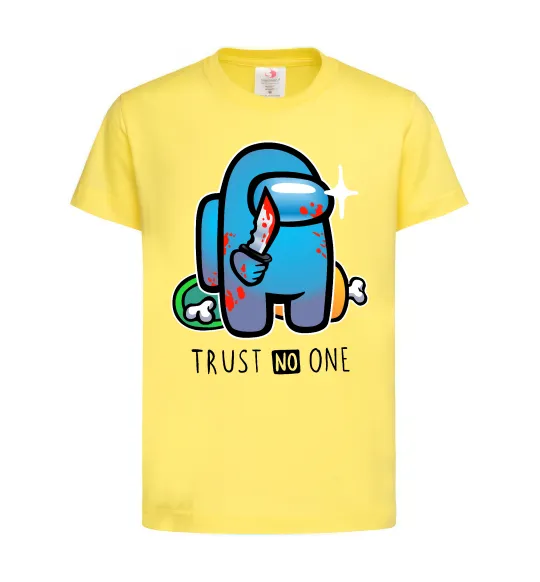 Дитяча футболка Trust no one Лимонний фото