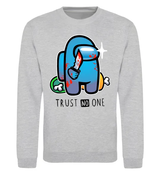 Світшот Trust no one Сірий меланж фото