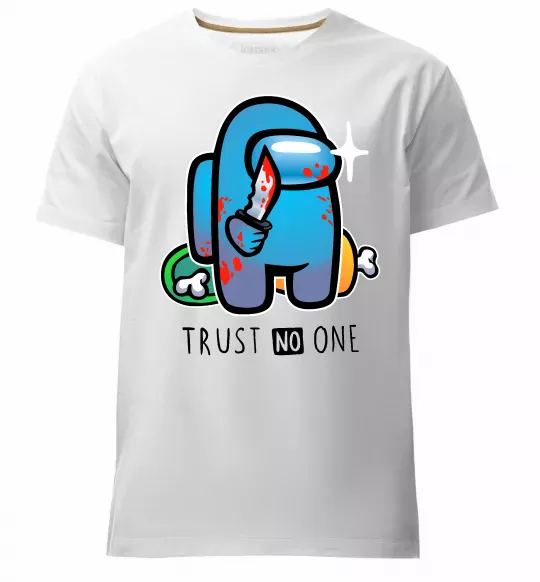 Мужская премиум футболка Trust no one Белый фото
