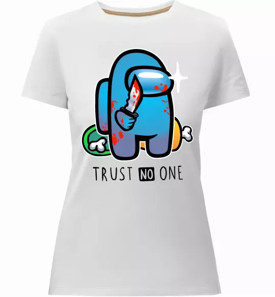 Женская премиум футболка Trust no one Белый фото