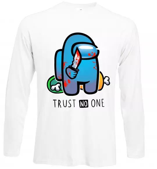 Лонгслив Trust no one Белый фото