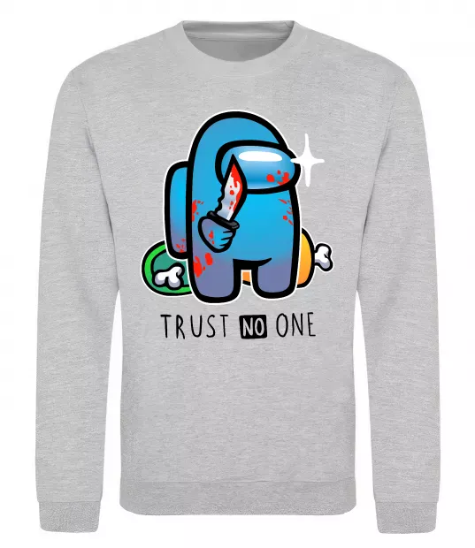 Свитшот Trust no one Серый меланж фото