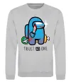 Свитшот Trust no one Серый меланж фото