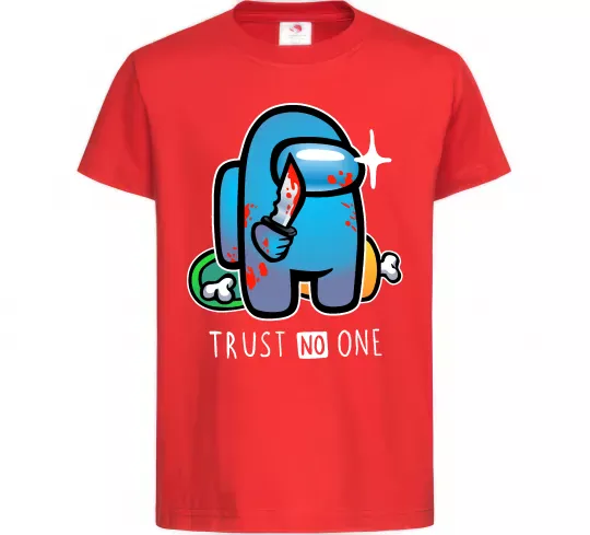 Детская футболка Trust no one Красный фото
