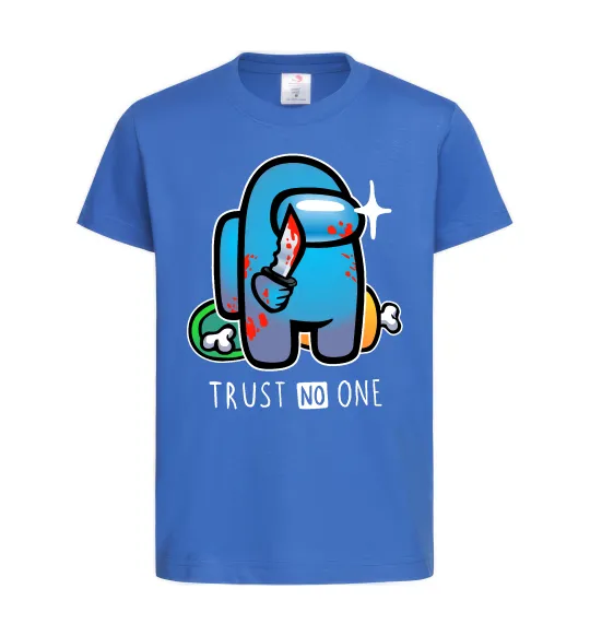 Дитяча футболка Trust no one Яскраво-синій фото