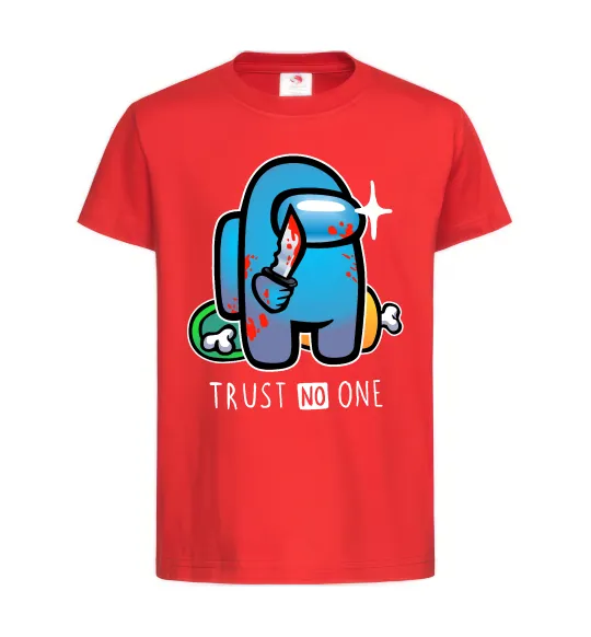 Дитяча футболка Trust no one Червоний фото