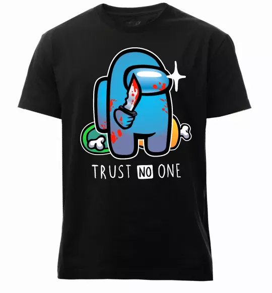 Мужская премиум футболка Trust no one Черный фото