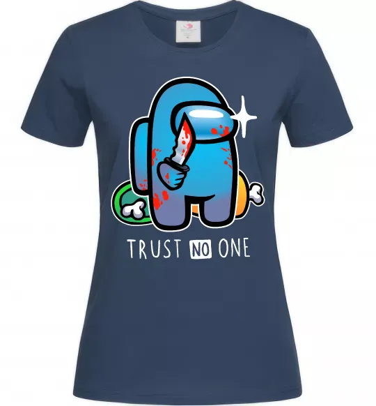 Жіноча футболка Trust no one Темно-синій фото