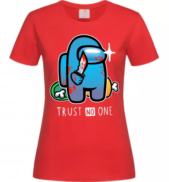 Жіноча футболка Trust no one Червоний фото