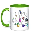 Чашка с цветной ручкой Among Us trust no one Зеленый фото