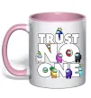 Чашка с цветной ручкой Among Us trust no one Нежно розовый фото