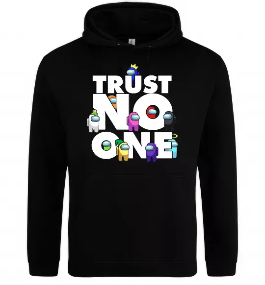 Чоловіча толстовка (худі) Among Us trust no one Чорний фото