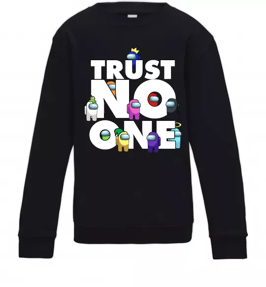 Детский Свитшот Among Us trust no one Черный фото