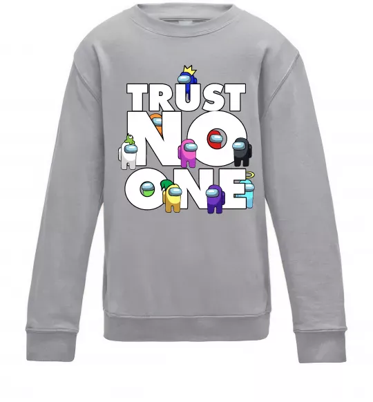 Детский Свитшот Among Us trust no one Серый меланж фото