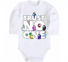 Детский боди Among Us trust no one Белый фото