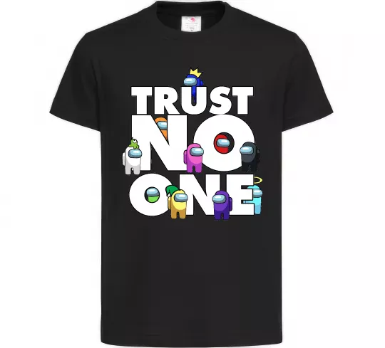 Детская футболка Among Us trust no one Черный фото