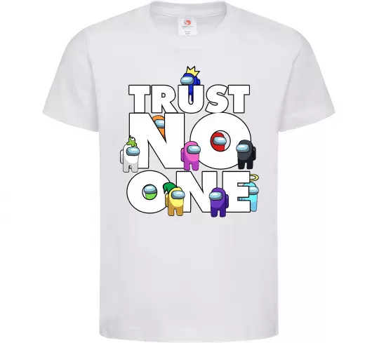 Детская футболка Among Us trust no one Белый фото