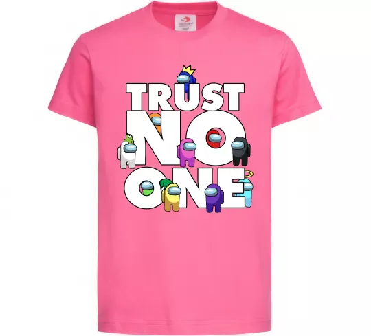 Детская футболка Among Us trust no one Ярко-розовый фото