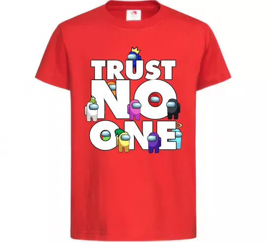 Детская футболка Among Us trust no one Красный фото