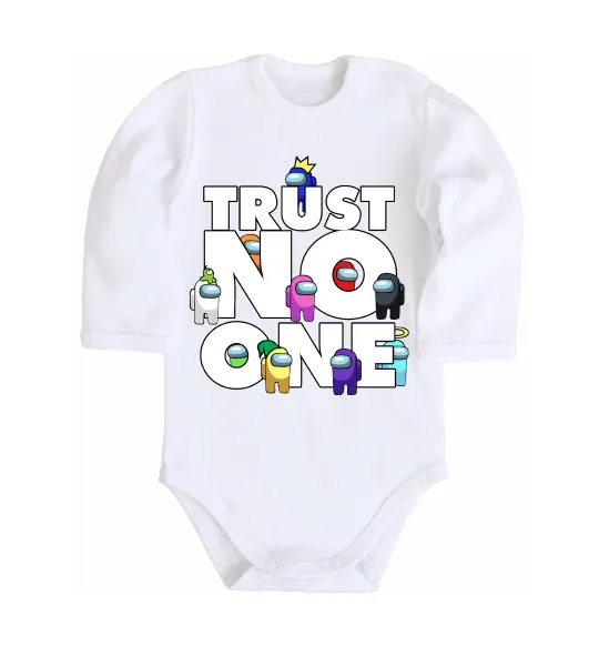 Детский боди Among Us trust no one Белый фото