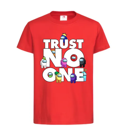 Детская футболка Among Us trust no one Красный фото