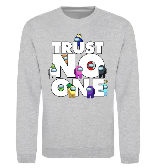 Свитшот Among Us trust no one Серый меланж фото