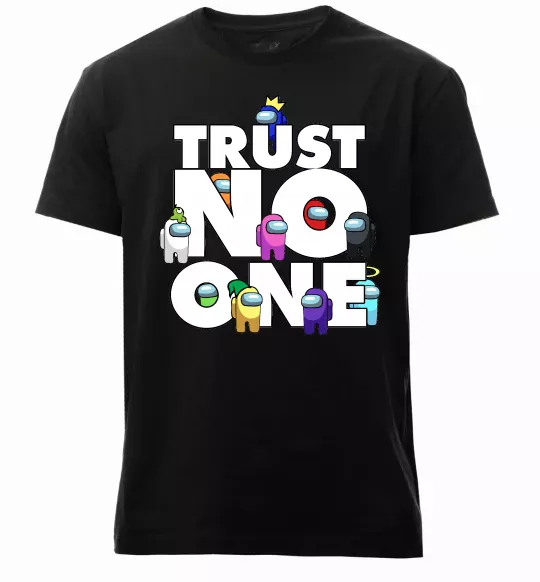 Чоловіча преміум футболка Among Us trust no one Чорний фото