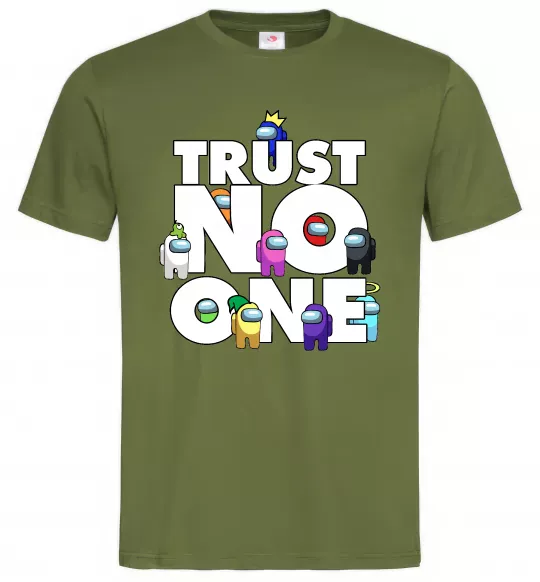 Мужская футболка Among Us trust no one Оливковый фото