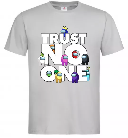 Мужская футболка Among Us trust no one Серый фото