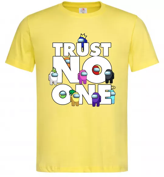 Мужская футболка Among Us trust no one Лимонный фото
