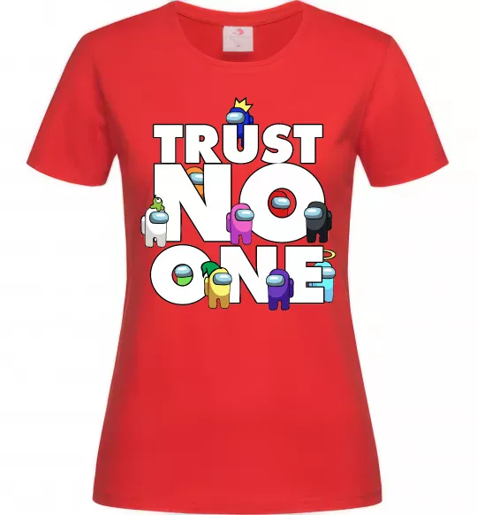Женская футболка Among Us trust no one Красный фото