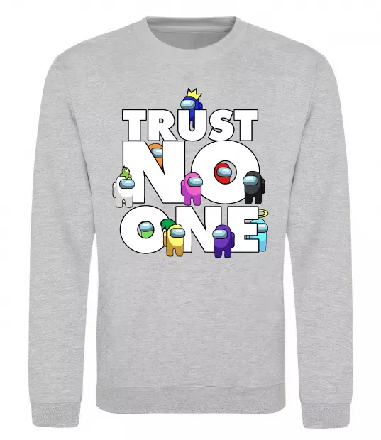 Свитшот Among Us trust no one Серый меланж фото