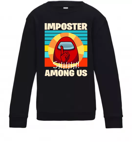Дитячий світшот Among Us Shhh Чорний фото