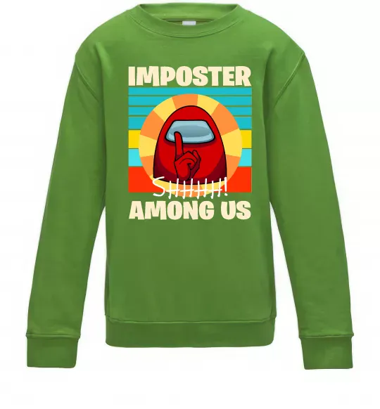 Дитячий світшот Among Us Shhh Лаймовий фото