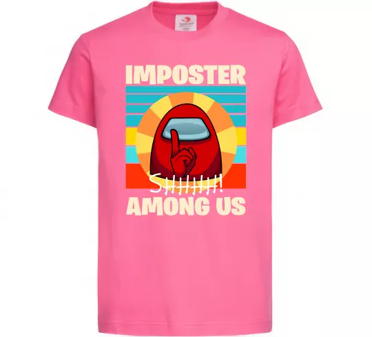 Дитяча футболка Among Us Shhh Яскраво-рожевий фото