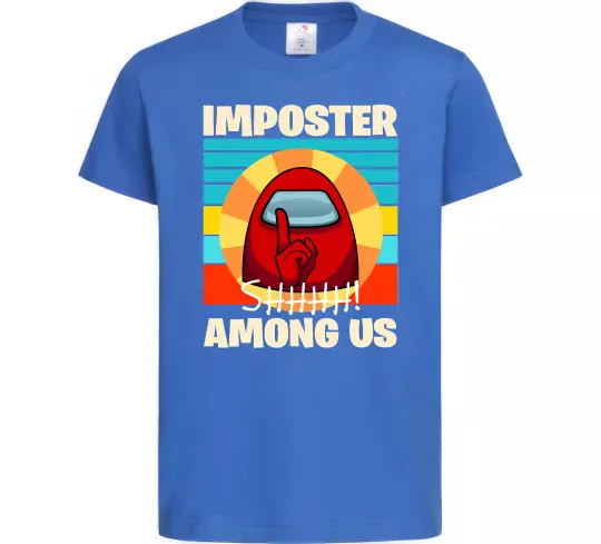 Дитяча футболка Among Us Shhh Яскраво-синій фото