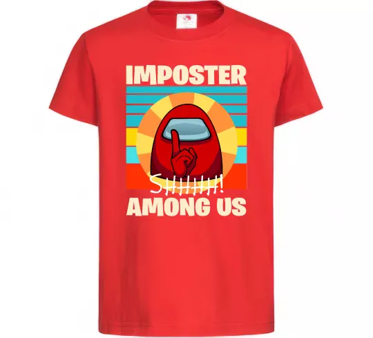 Дитяча футболка Among Us Shhh Червоний фото