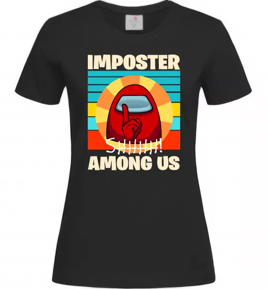 Жіноча футболка Among Us Shhh Чорний фото