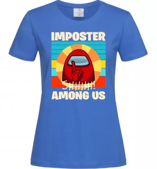 Жіноча футболка Among Us Shhh Яскраво-синій фото