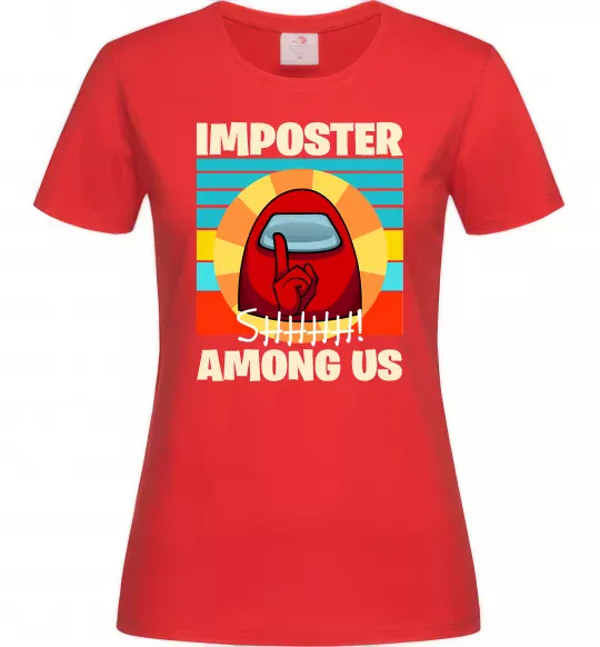 Жіноча футболка Among Us Shhh Червоний фото
