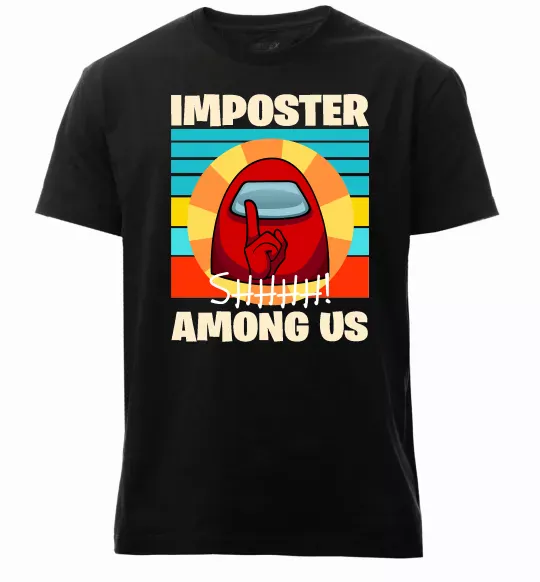 Чоловіча преміум футболка Among Us Shhh Чорний фото