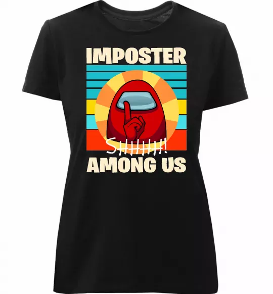 Жіноча преміум футболка Among Us Shhh Чорний фото