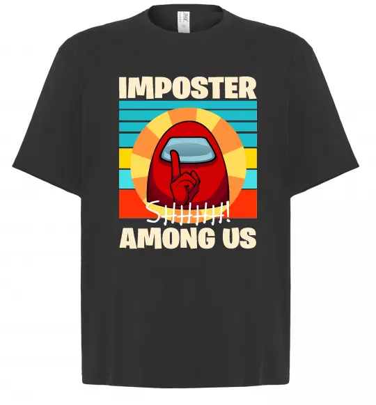 Футболка Оверсайз Among Us Shhh Черный фото