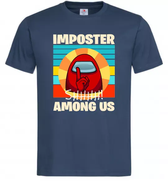 Мужская футболка Among Us Shhh Темно-синий фото