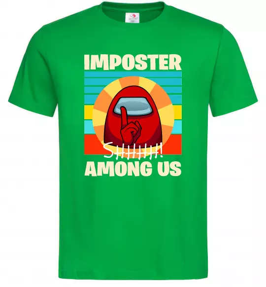 Мужская футболка Among Us Shhh Зеленый фото